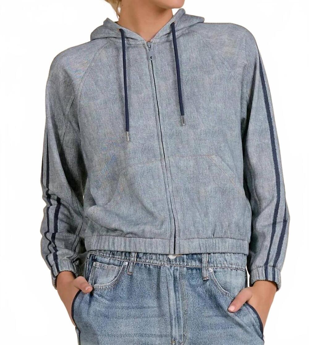 NEW ELAN women's bomber hoodie in blue